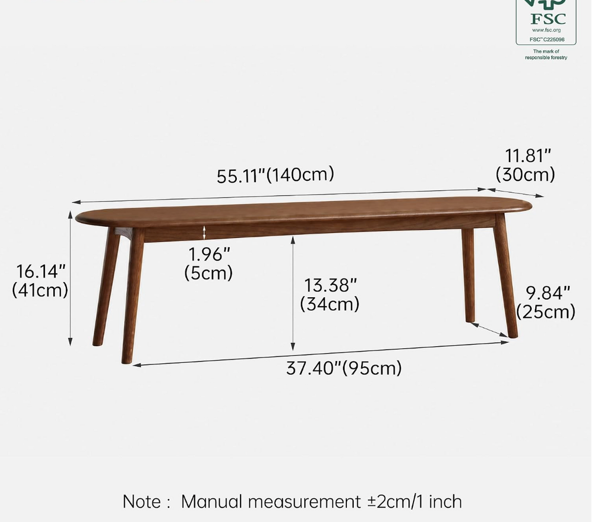 Black Walnut, Oak Solid Wood Dining Table with Industrial Trestle Legs