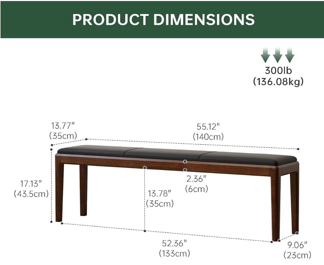 Black Walnut, Oak Solid Wood Dining Table with Industrial Trestle Legs