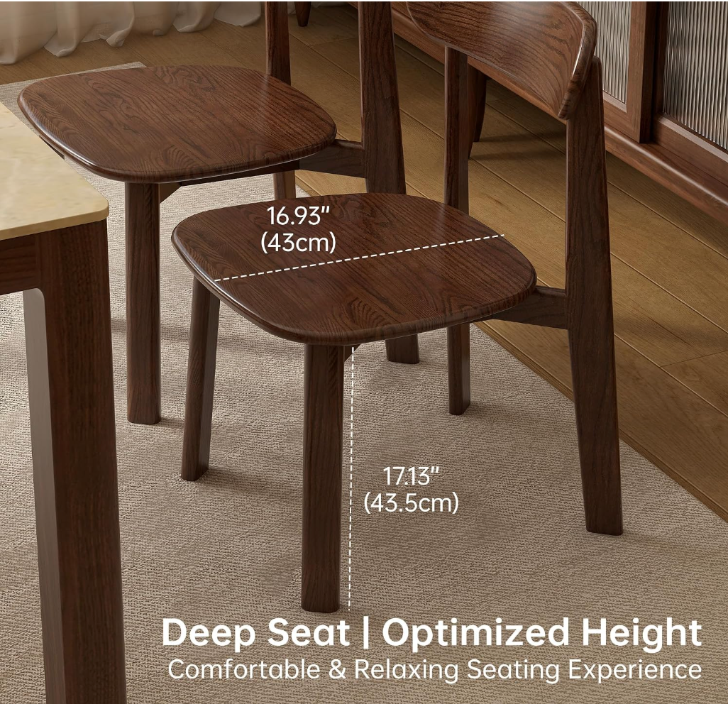 Black Walnut, Oak Solid Wood Dining Table with Industrial Trestle Legs