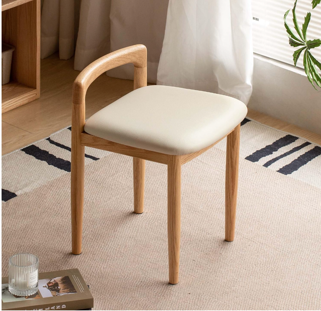 Beech, Oak Solid Wood Makeup Stool