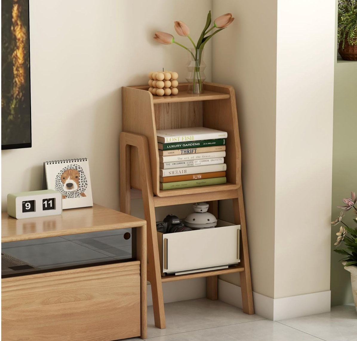 Oak Solid Wood Multi Layer Shelf, Bookshelves, Flower Racks (Copy)