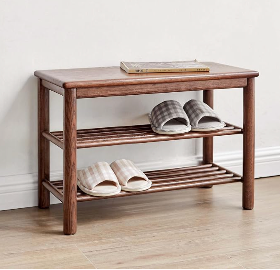 Beech, Oak Solid Wood Shoe Storage Bench