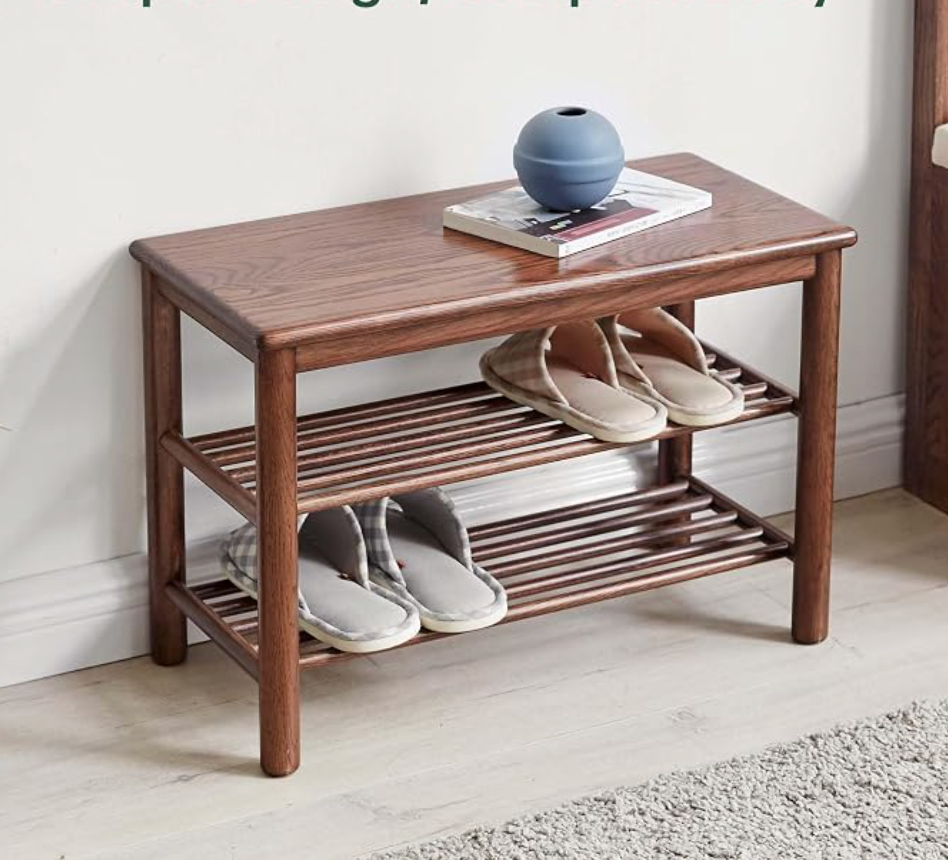 Beech, Oak Solid Wood Shoe Storage Bench
