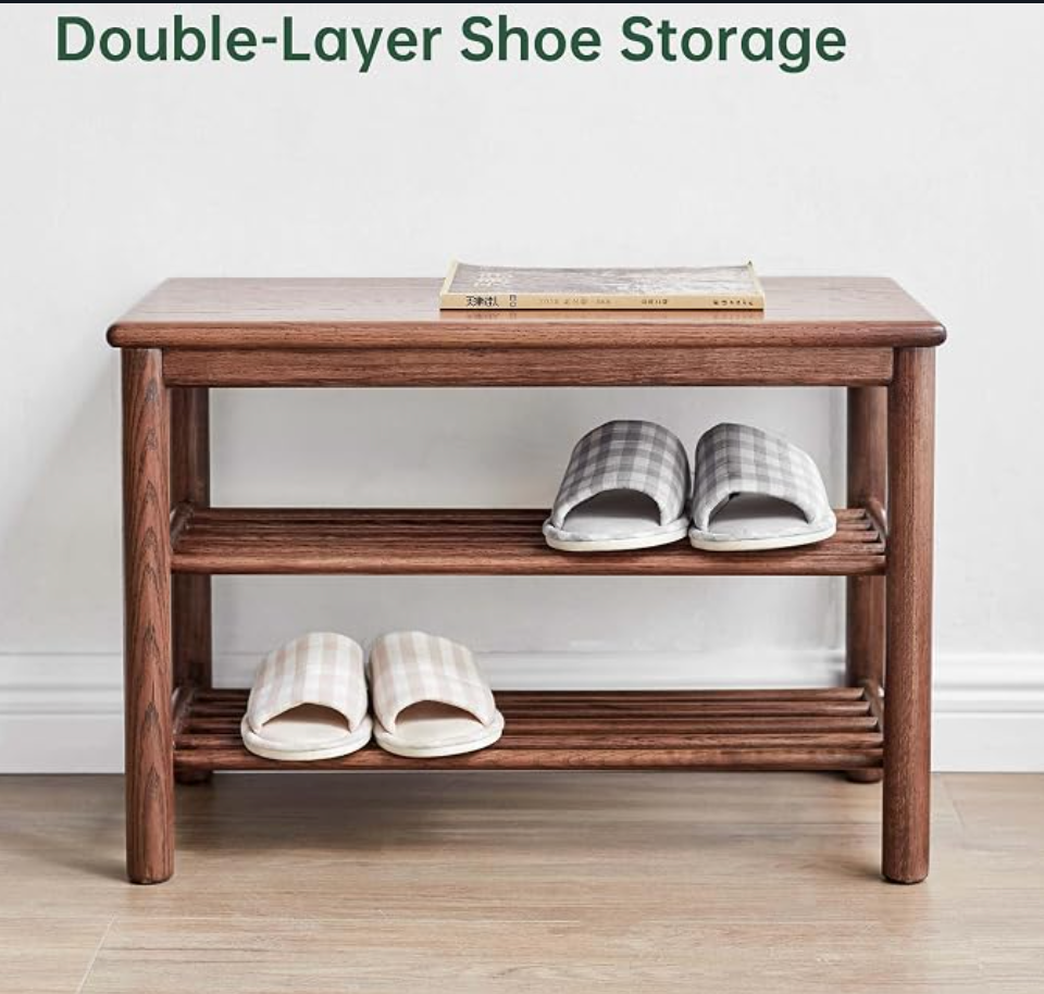 Beech, Oak Solid Wood Shoe Storage Bench