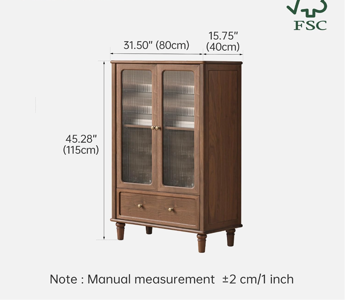 Black Walnut Solid Wood Side Cabinet
