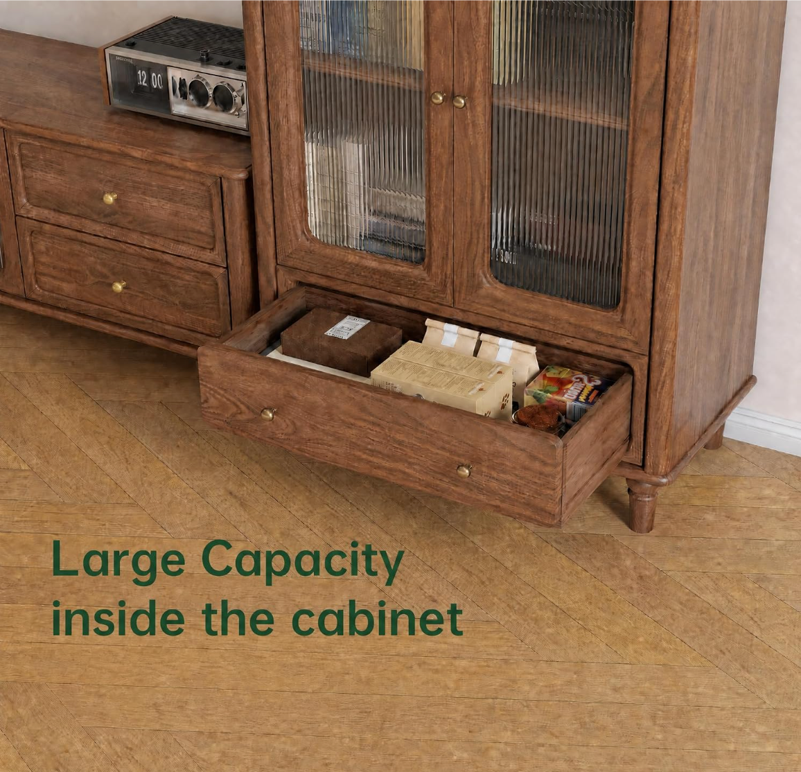 Black Walnut Solid Wood Side Cabinet