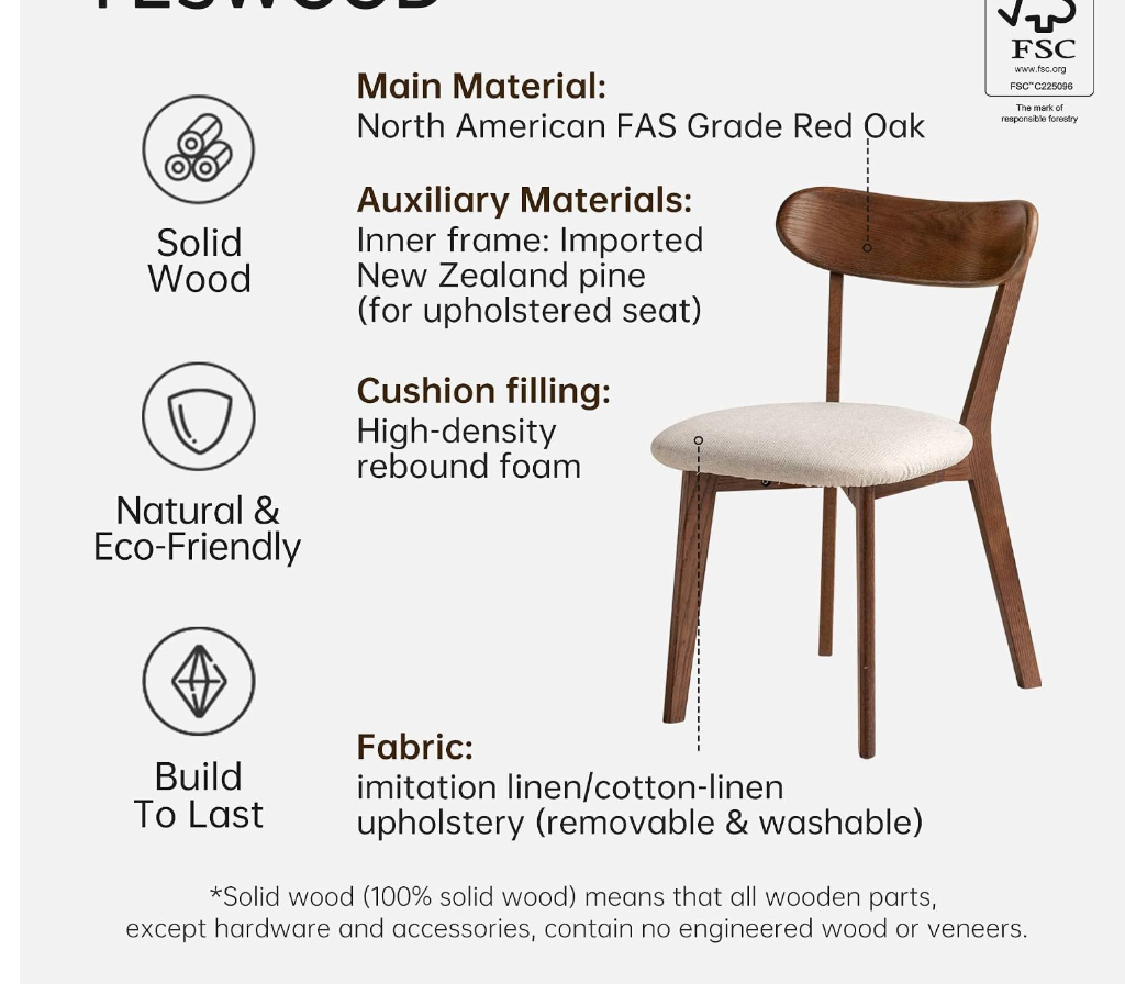 Black Walnut, Oak Solid Wood Round Dining Table with X-Shape Crossed Legs