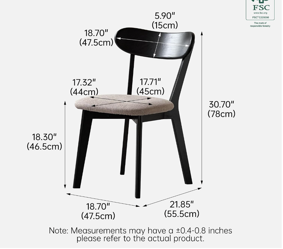 Oak Solid Wood Upholstered Dining Chair