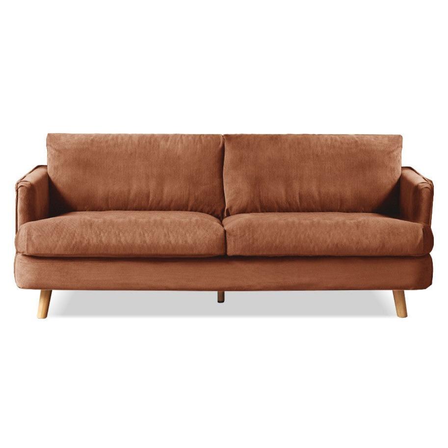 Fabric three-seat straight sofa