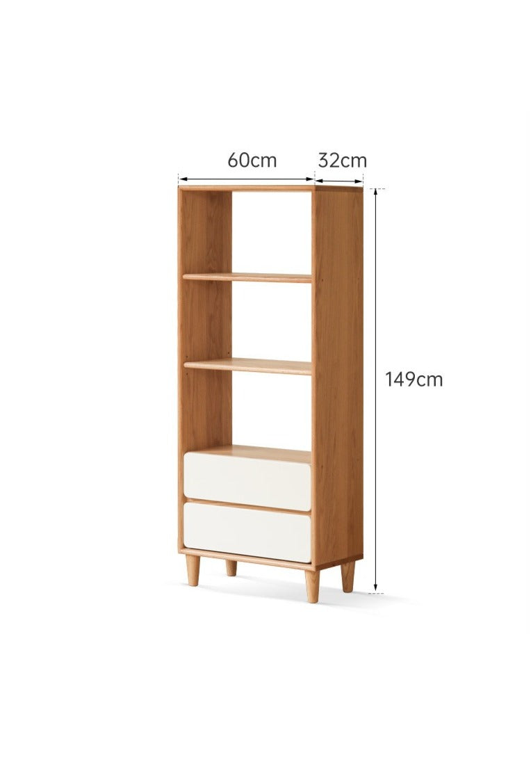 Oak solid wood modern storage bookcase<