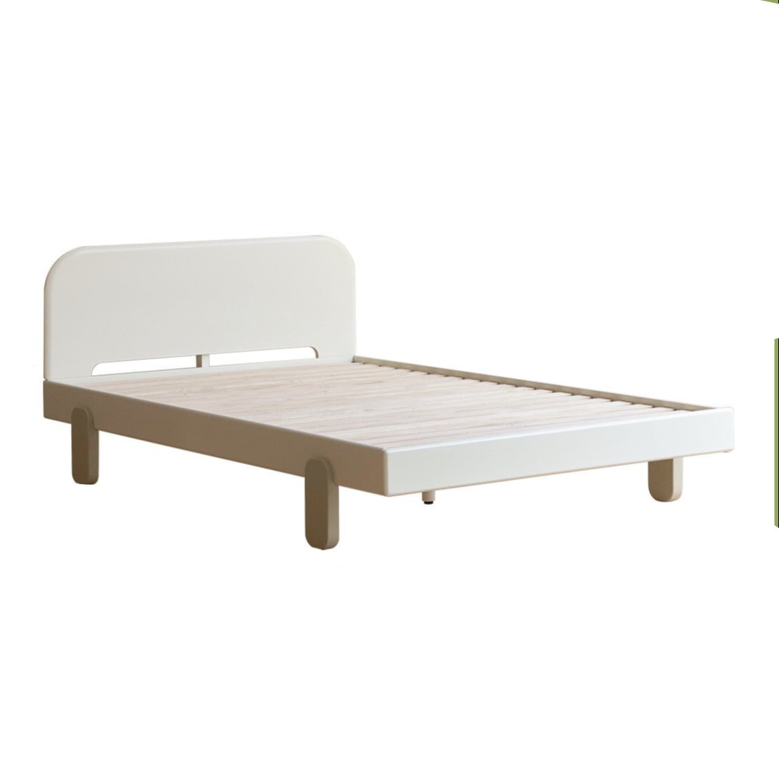 Poplar Solid Wood White Cream Style Children's Single Bed