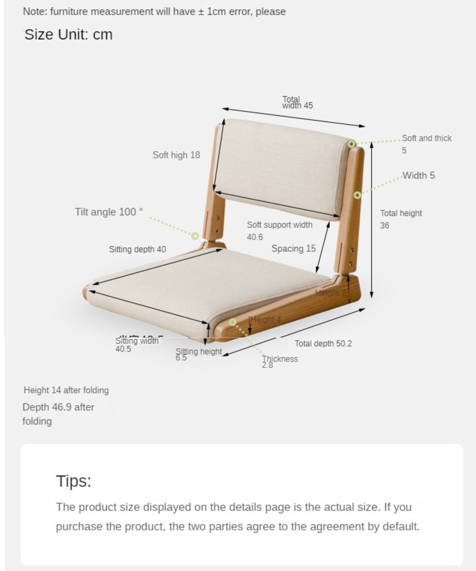 Oak Solid Wood Foldable Low Chair: