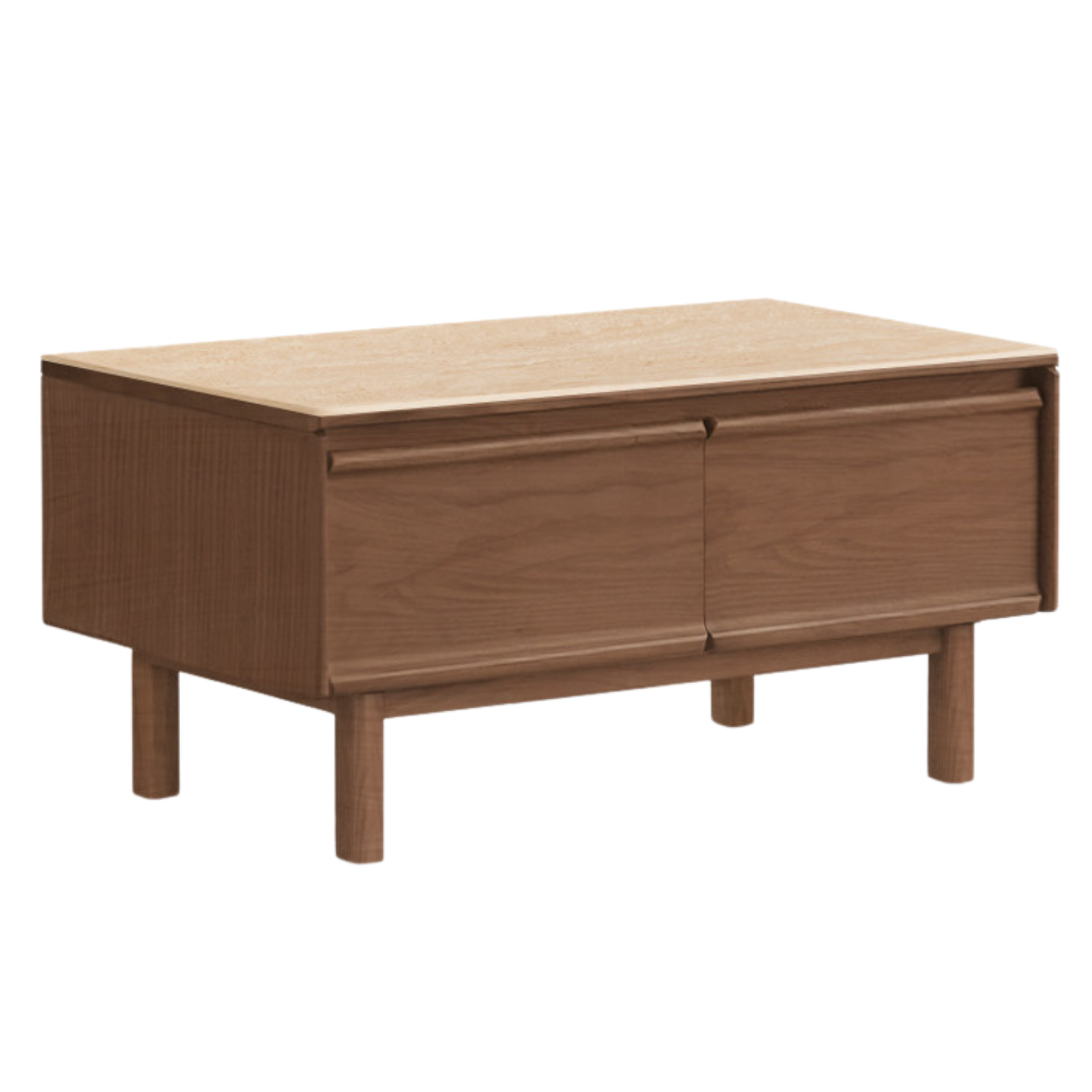 Black Walnut, Ash, Oak Solid Wood, Solid Longan Hardwood Modern Coffee Table