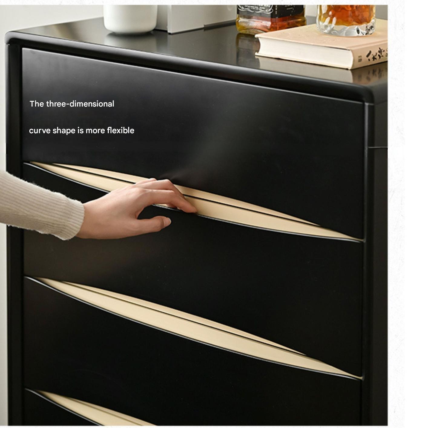 Rubber Solid Wood Modern Drawer Cabinet