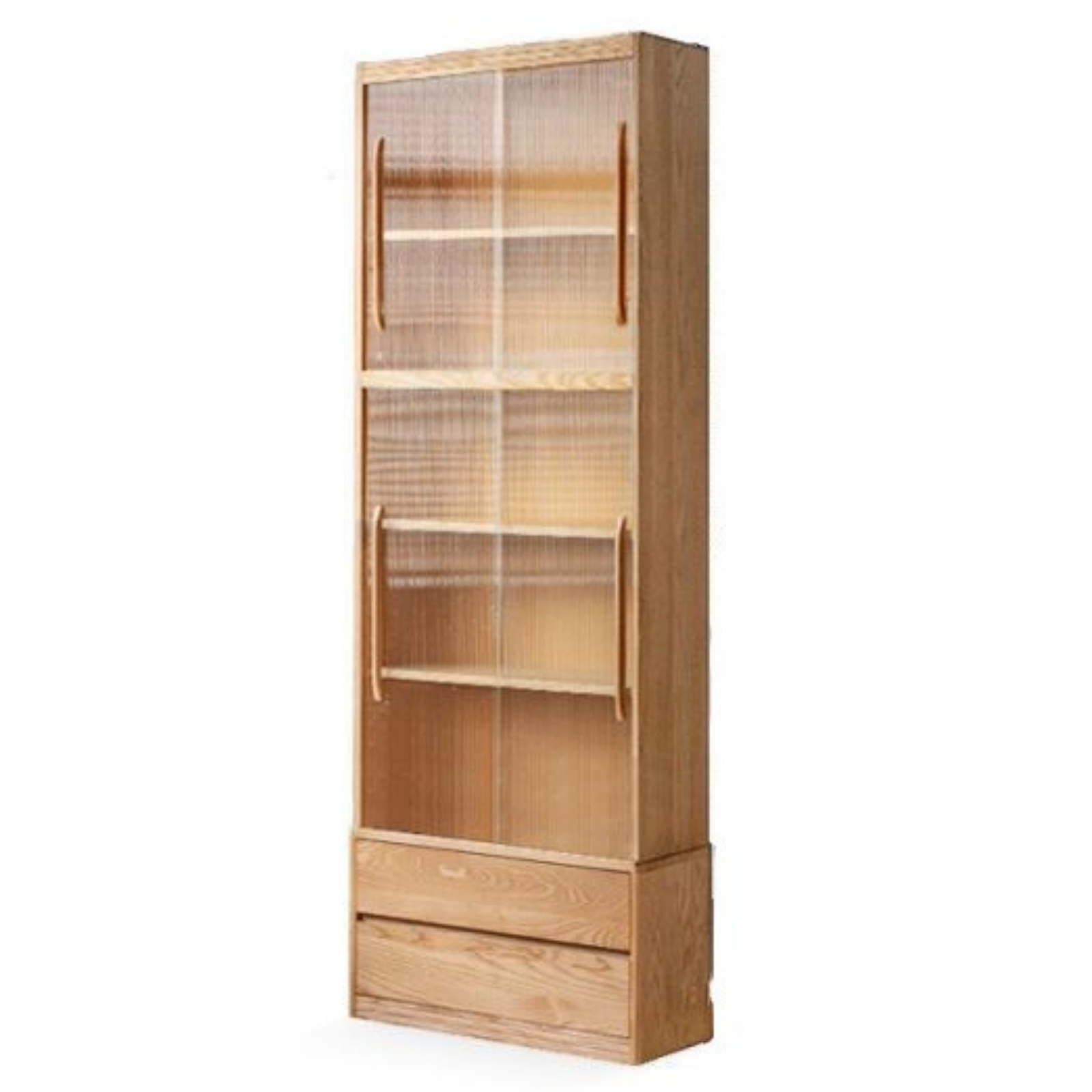 Oak, Ash Solid Wood Wall-Mounted Bookcase with Simple Storage Design