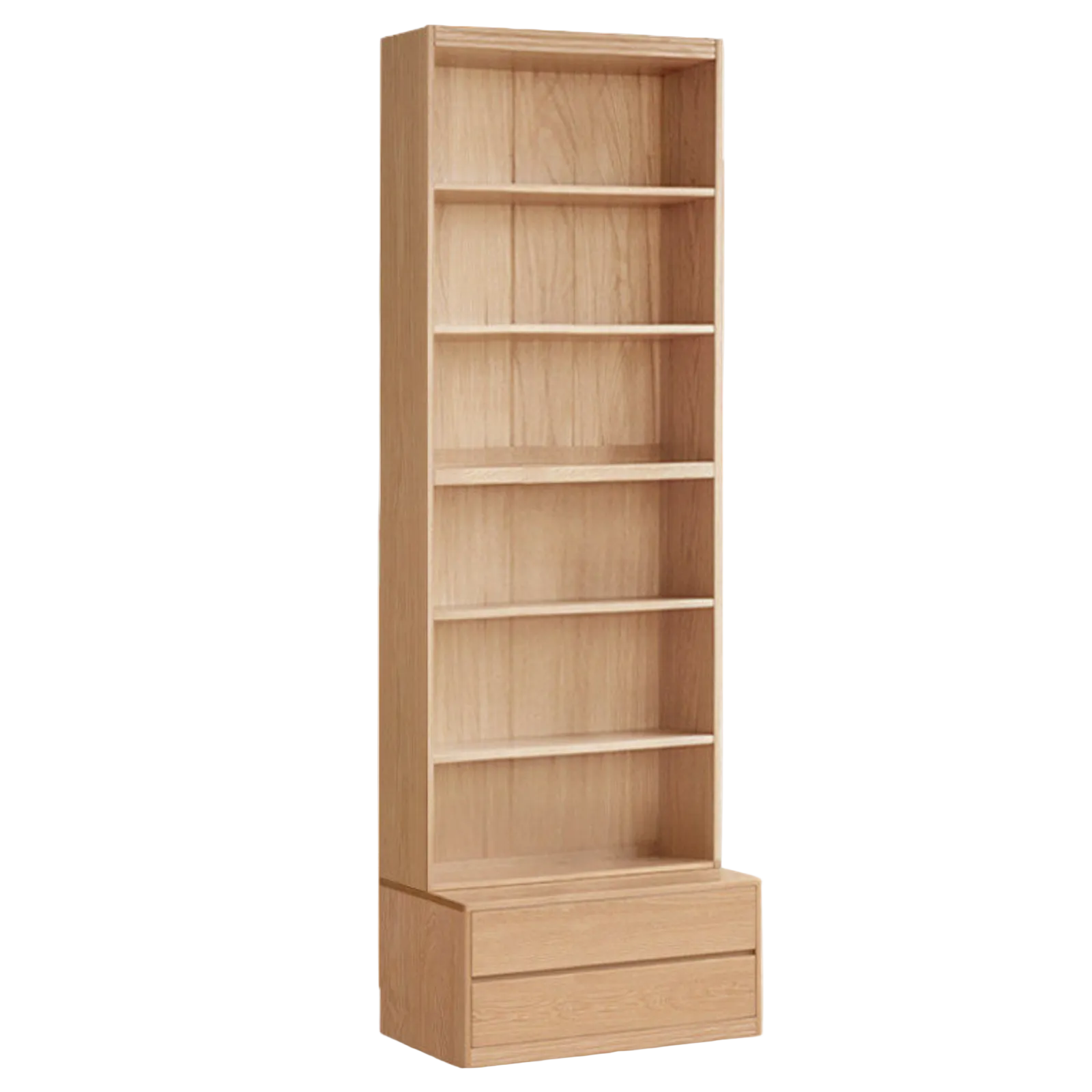 Ash Solid Wood Wall-Mounted Bookcase with Integrated Study Shelf