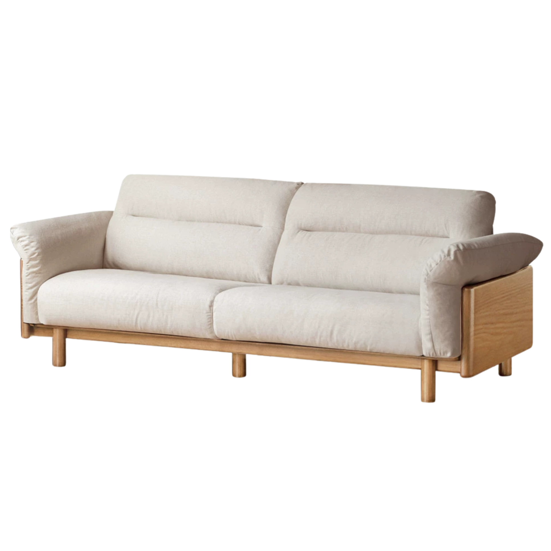 Black Walnut, Oak Solid Wood Sofa Genuine Leather, fabrics