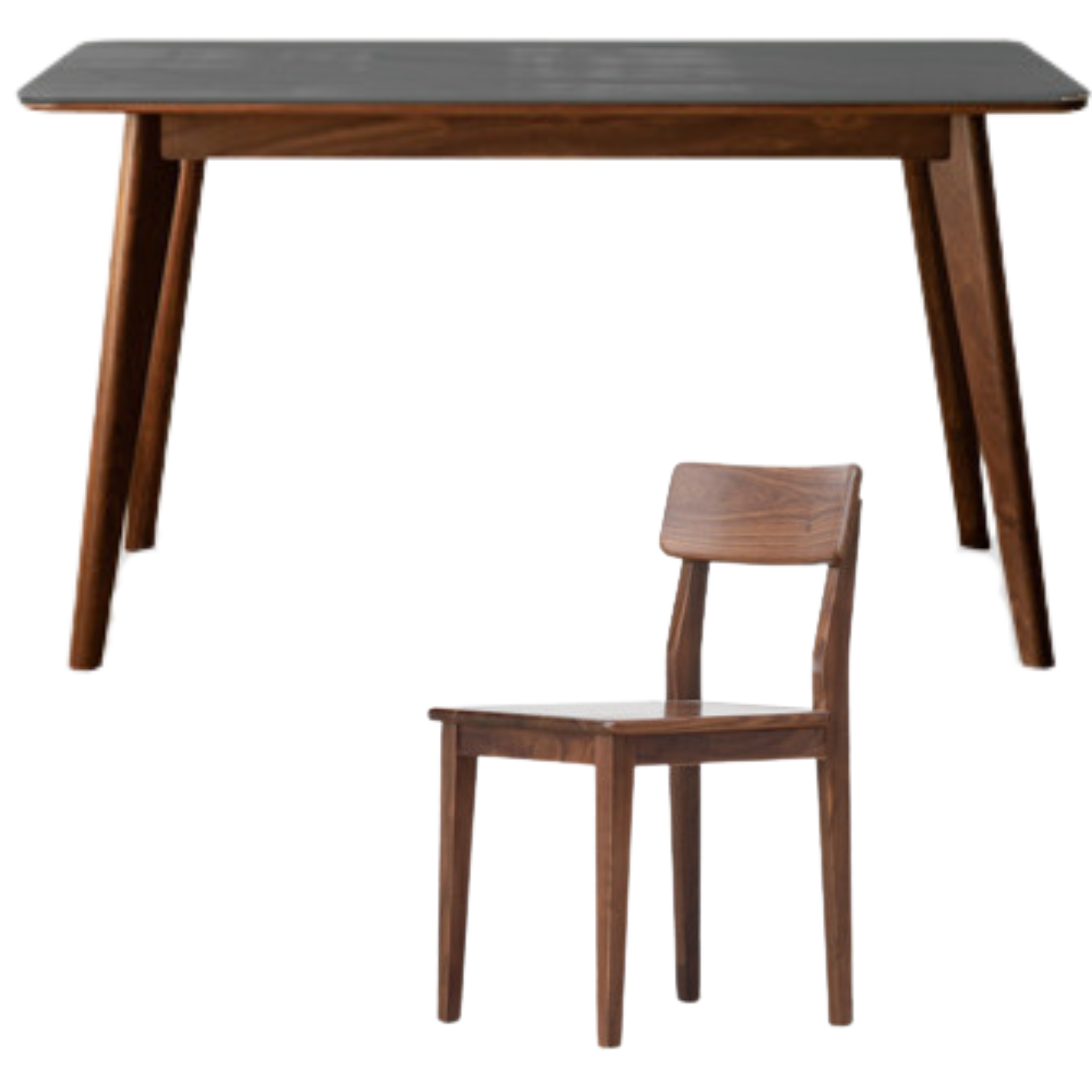 Black walnut solid wood rock plate dining table