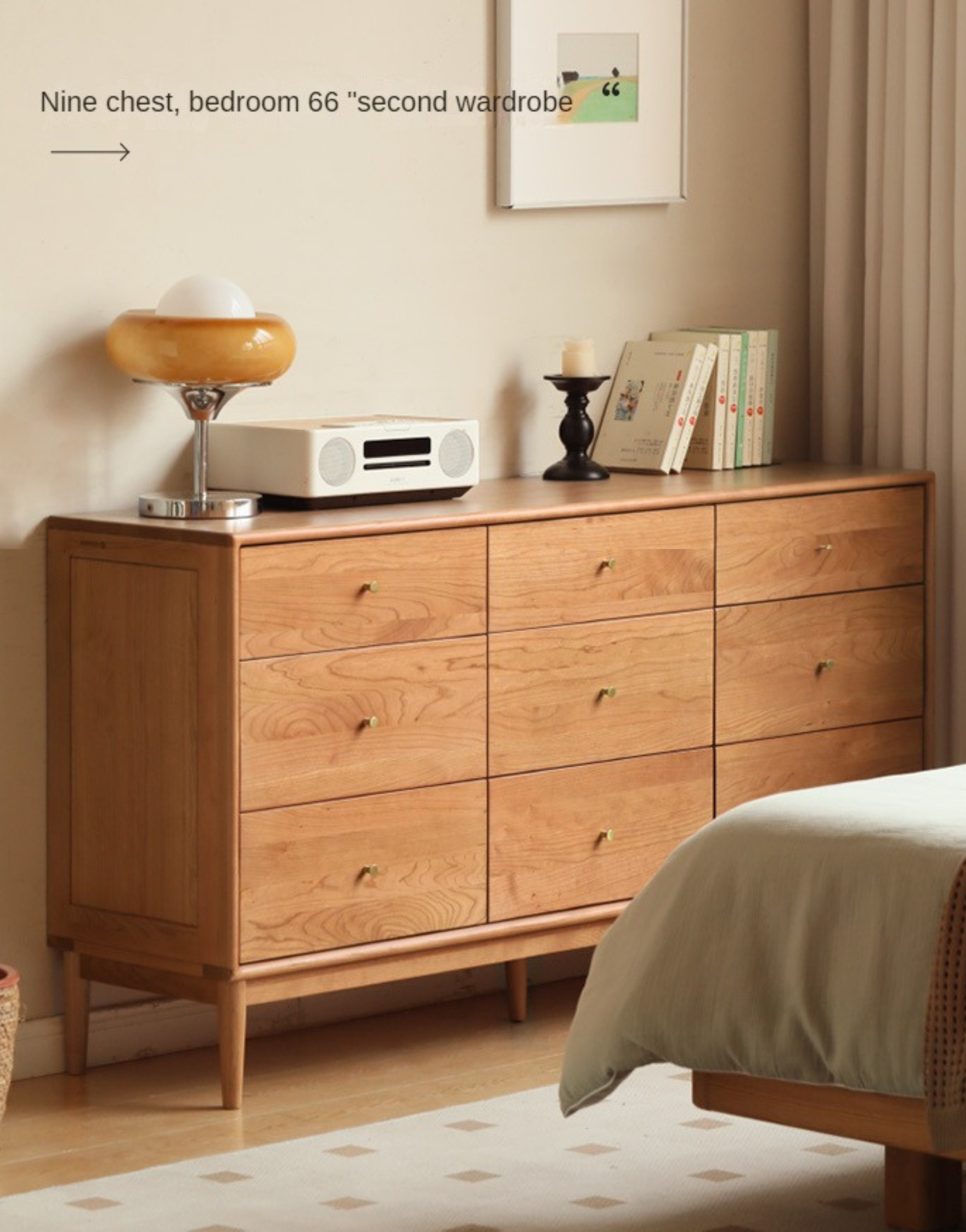 Cherry Wood Chest of Drawers: