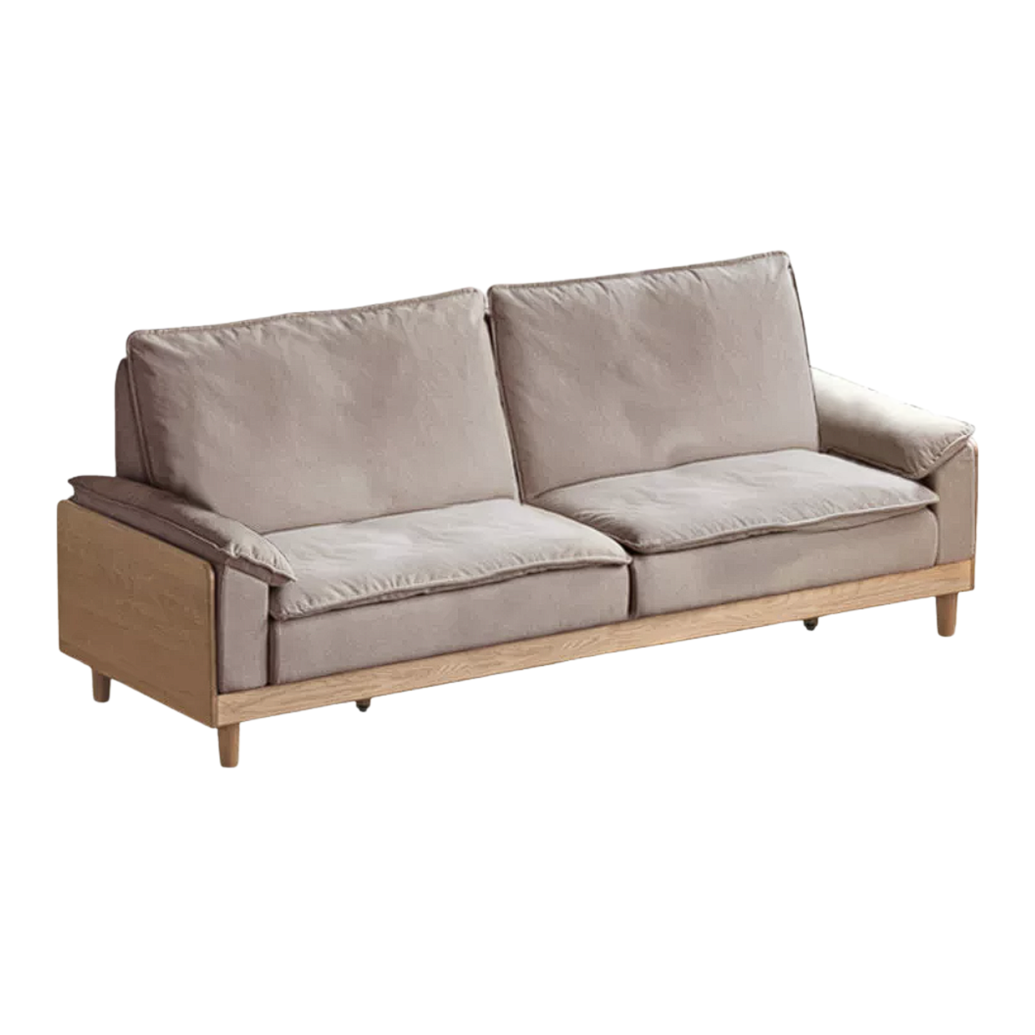 Red Oak, White Oak, Ash Solid Wood Linen Track Arm Sofa