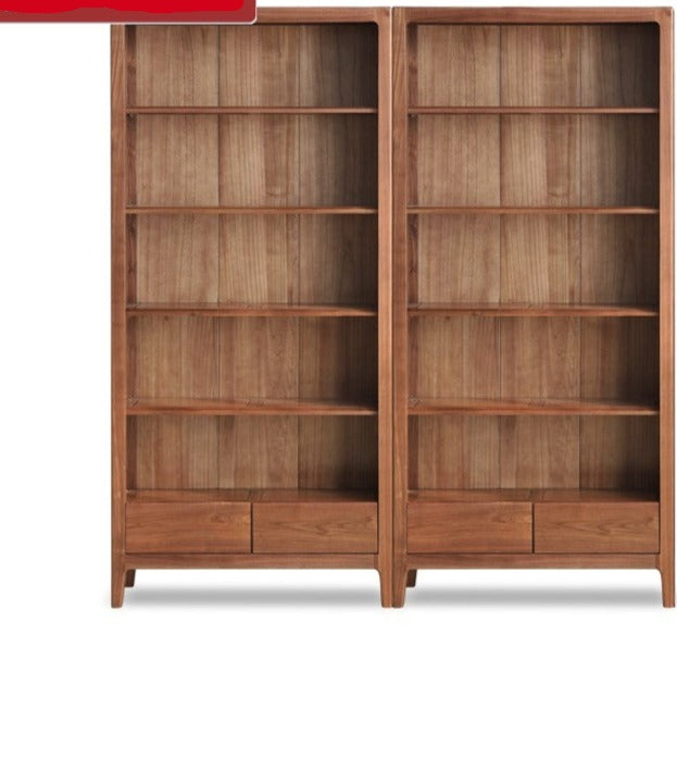 Black walnut solid wood bookcase free combination bookshelf<