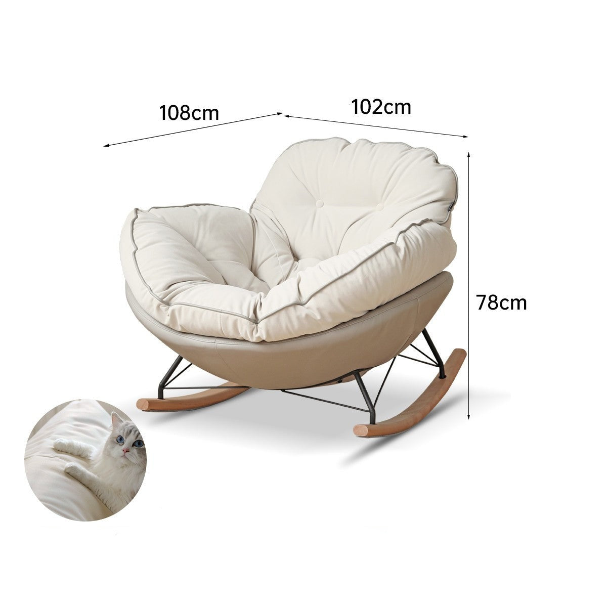 Baby cotton,Beech rocking chair)