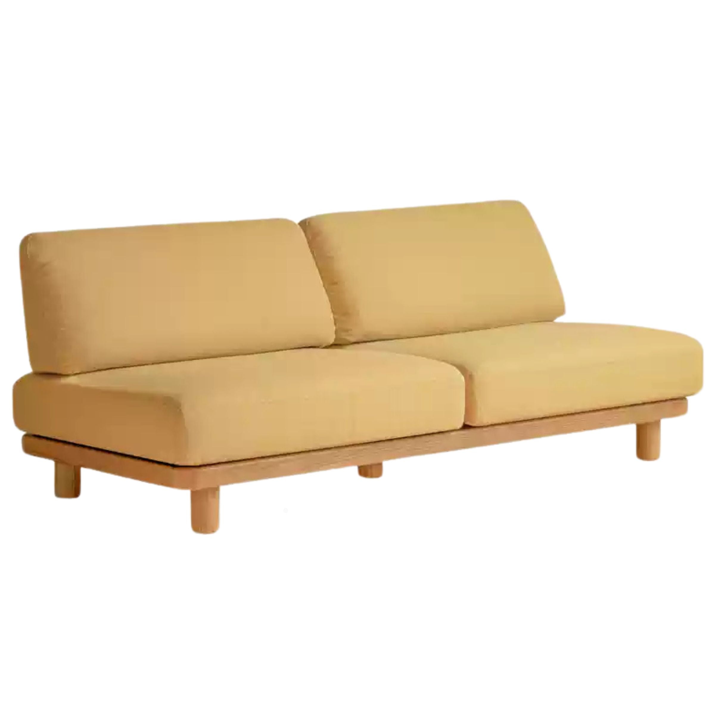 Oak Solid Wood Sofa Imitation Cotton and Linen