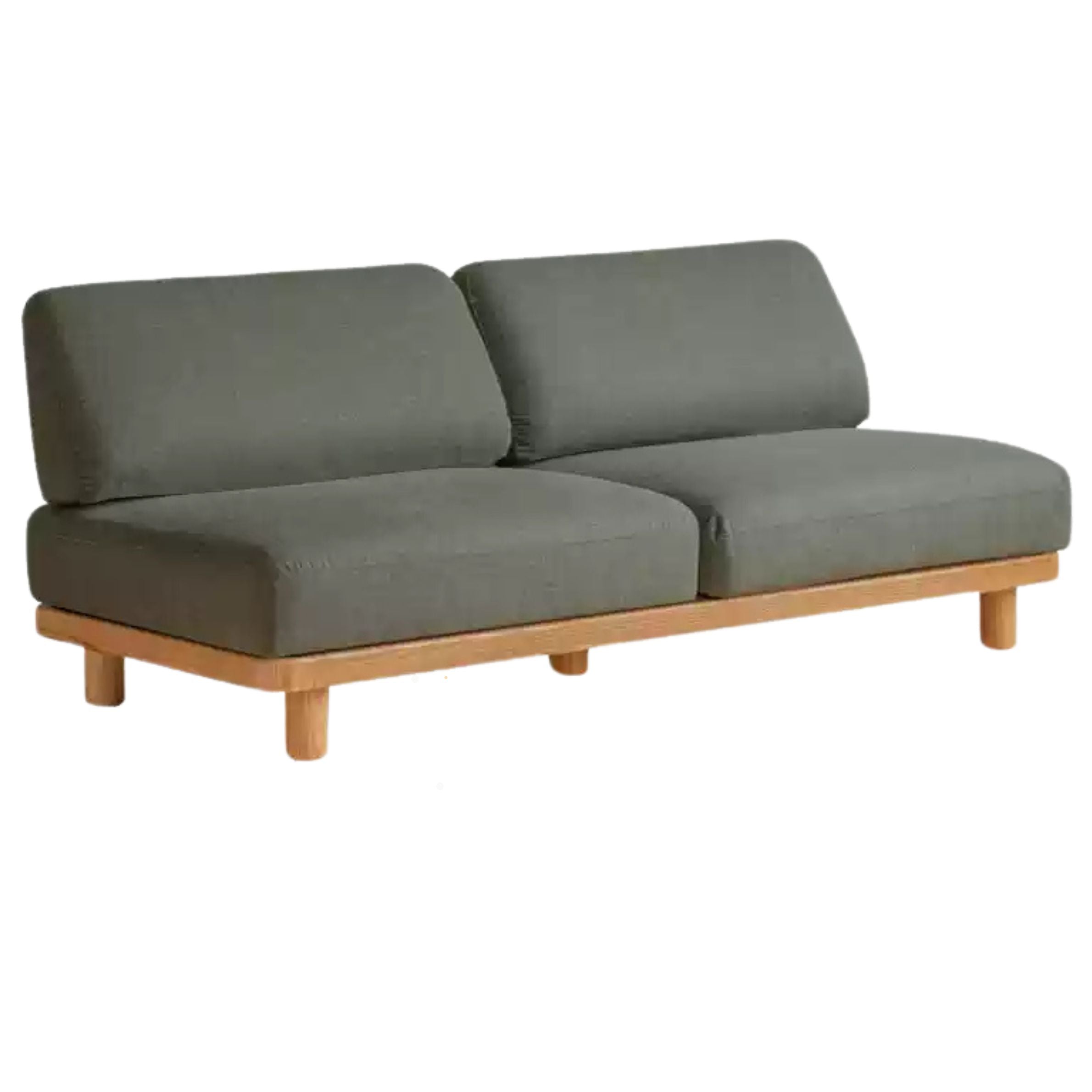Oak Solid Wood Sofa Imitation Cotton and Linen