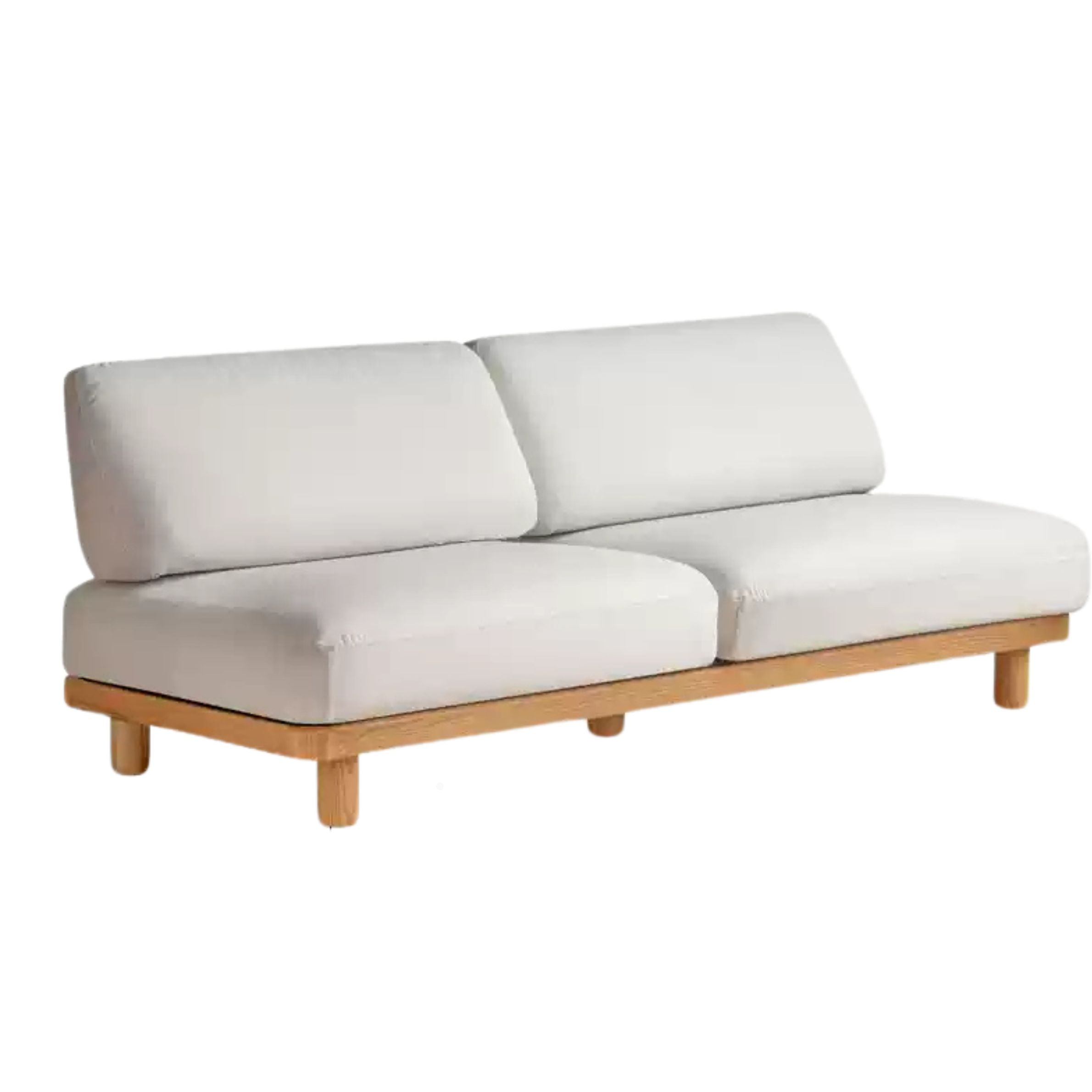 Oak Solid Wood Sofa Imitation Cotton and Linen