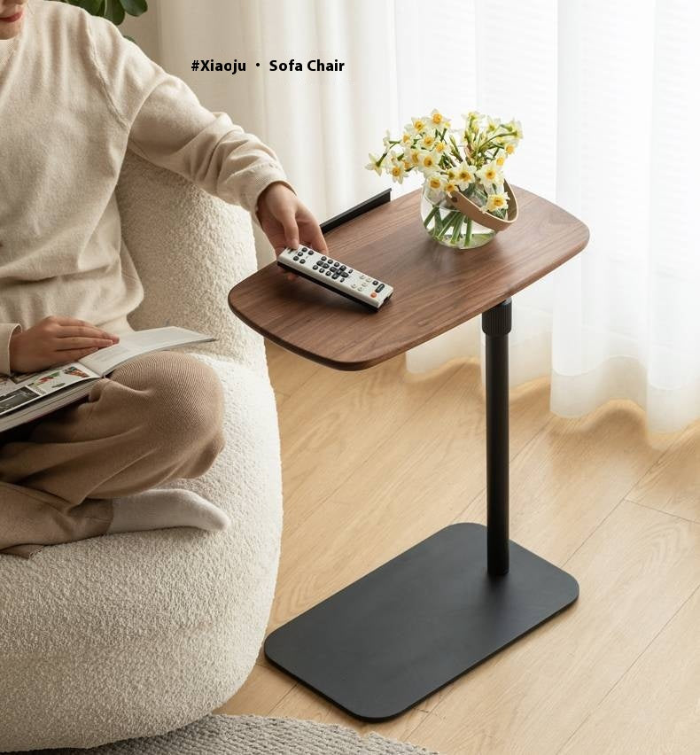 Black Walnut Solid Wood Liftable Rotating Side Table