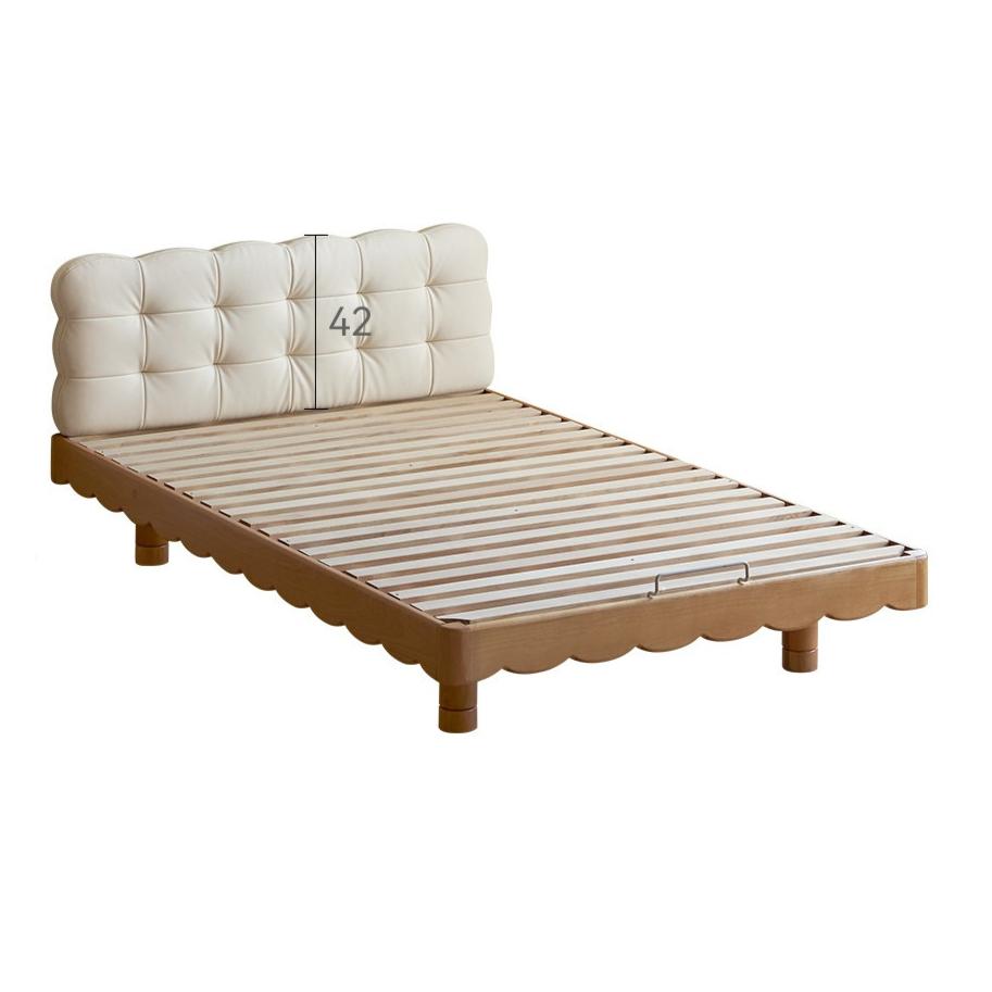 Beech Solid Wood Soft Children's Single Platform Bed, Headboard-Free Bed