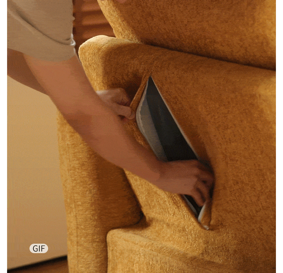 Chenille Sleeper Sofa with Pull-Out Bed Extension