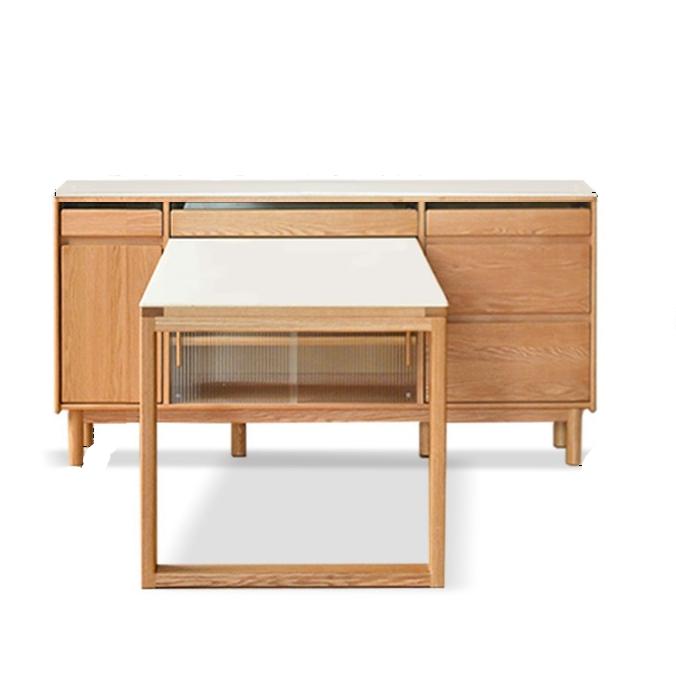 Oak solid wood rock plate dining sideboard