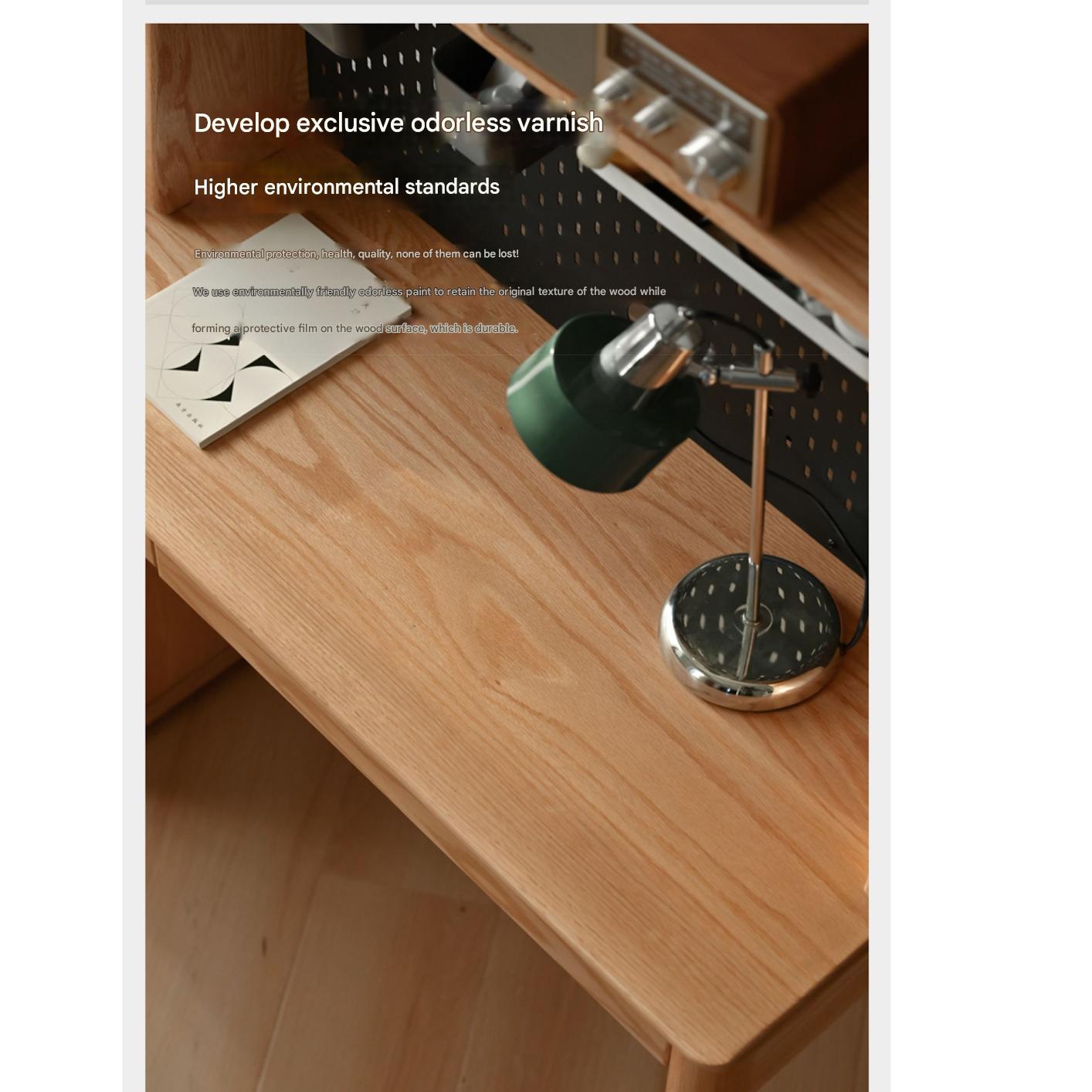 Oak Solid Wood Modern Computer Retractable Table