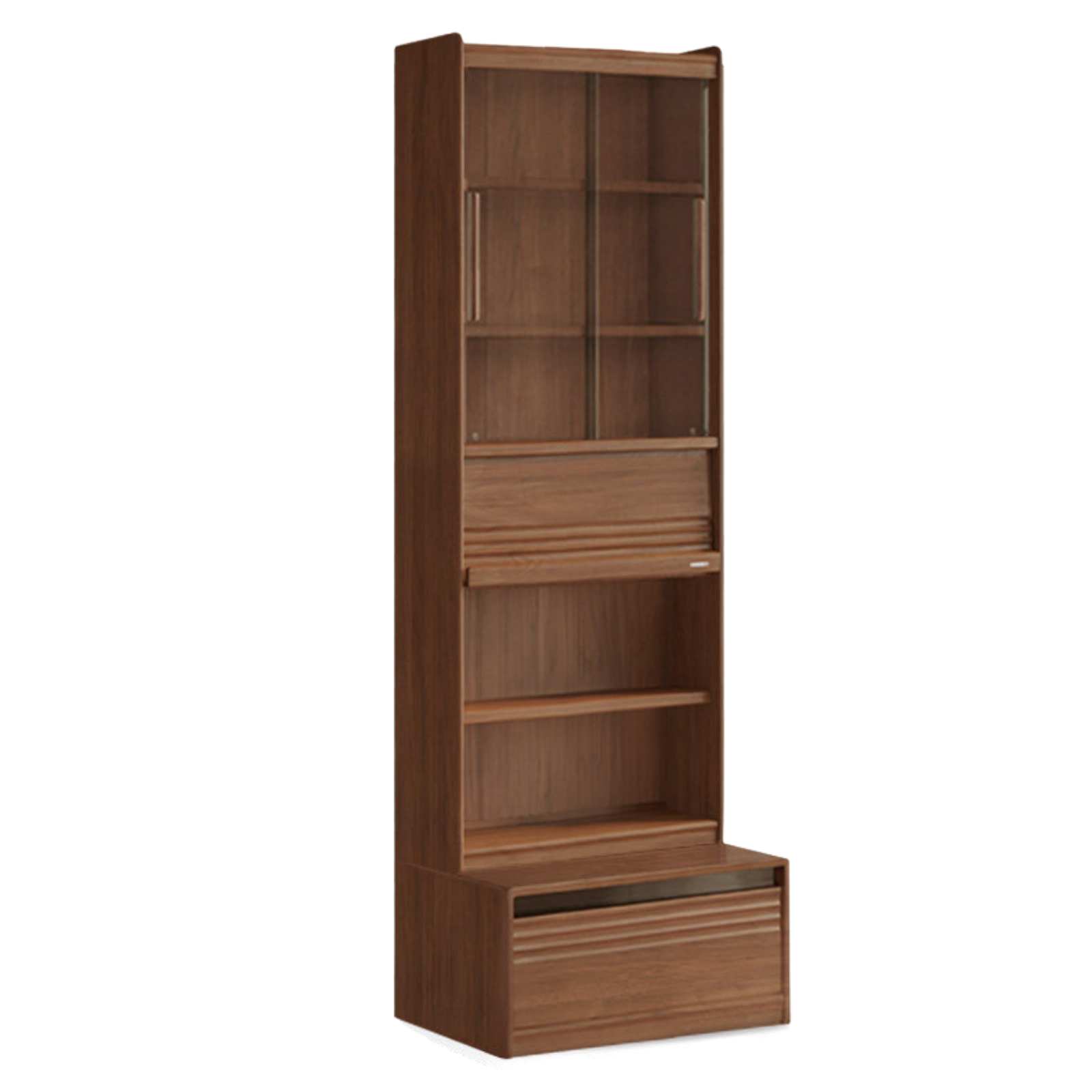 Black Walnut, Sandalwood, Oak, Ash Solid Wood Combination Bookcase with Floor Display and Luxury Storage