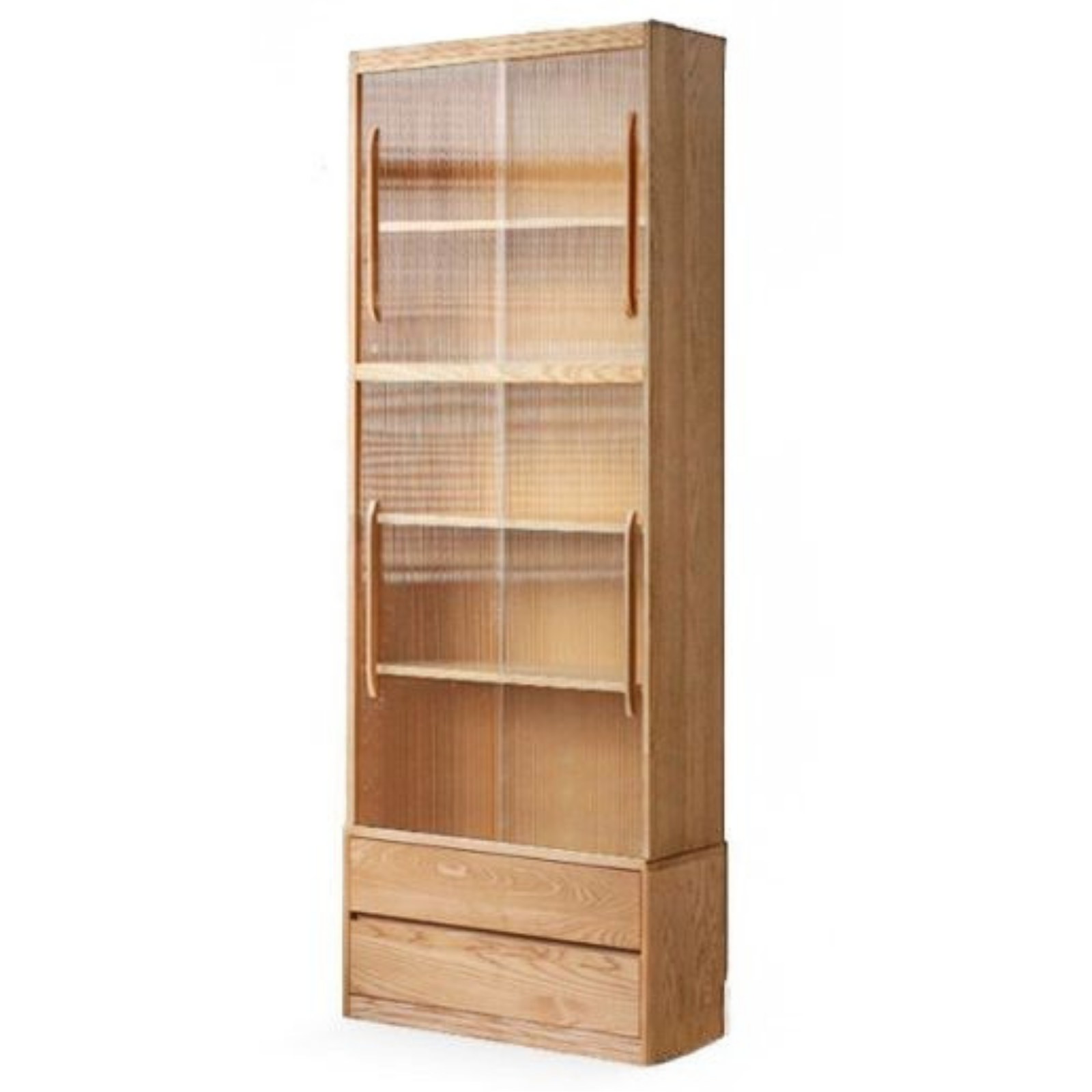 Oak, Ash Solid Wood Wall-Mounted Bookcase with Simple Storage Design