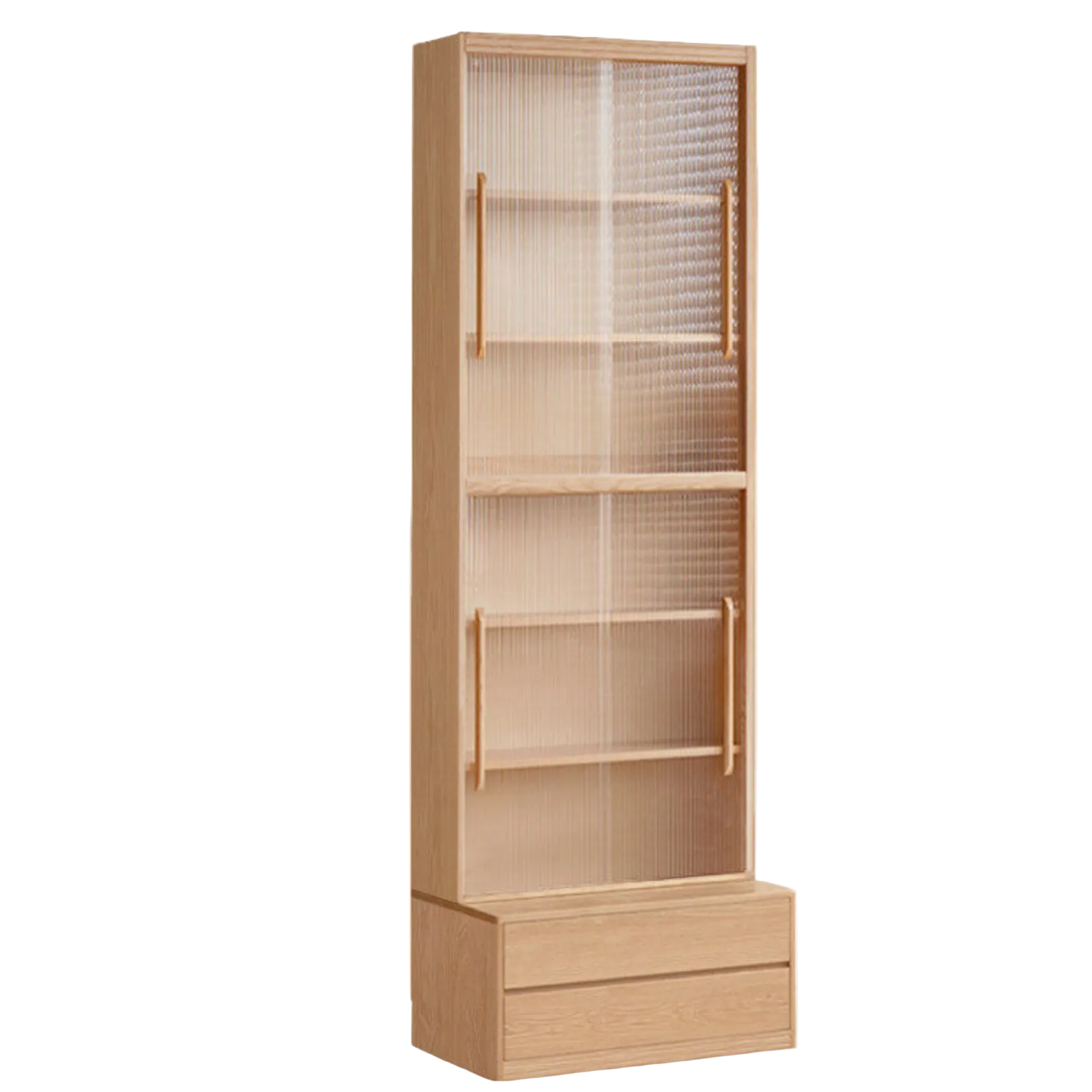Ash Solid Wood Wall-Mounted Bookcase with Integrated Study Shelf