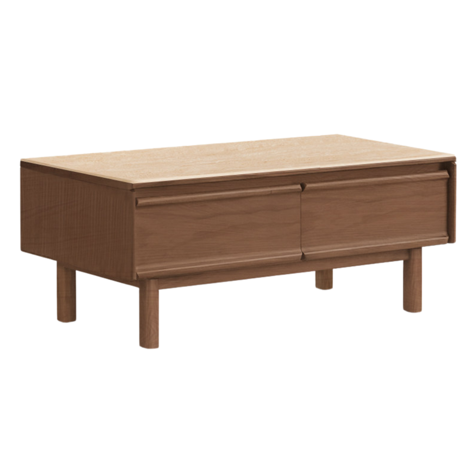 Black Walnut, Ash, Oak Solid Wood, Solid Longan Hardwood Modern Coffee Table