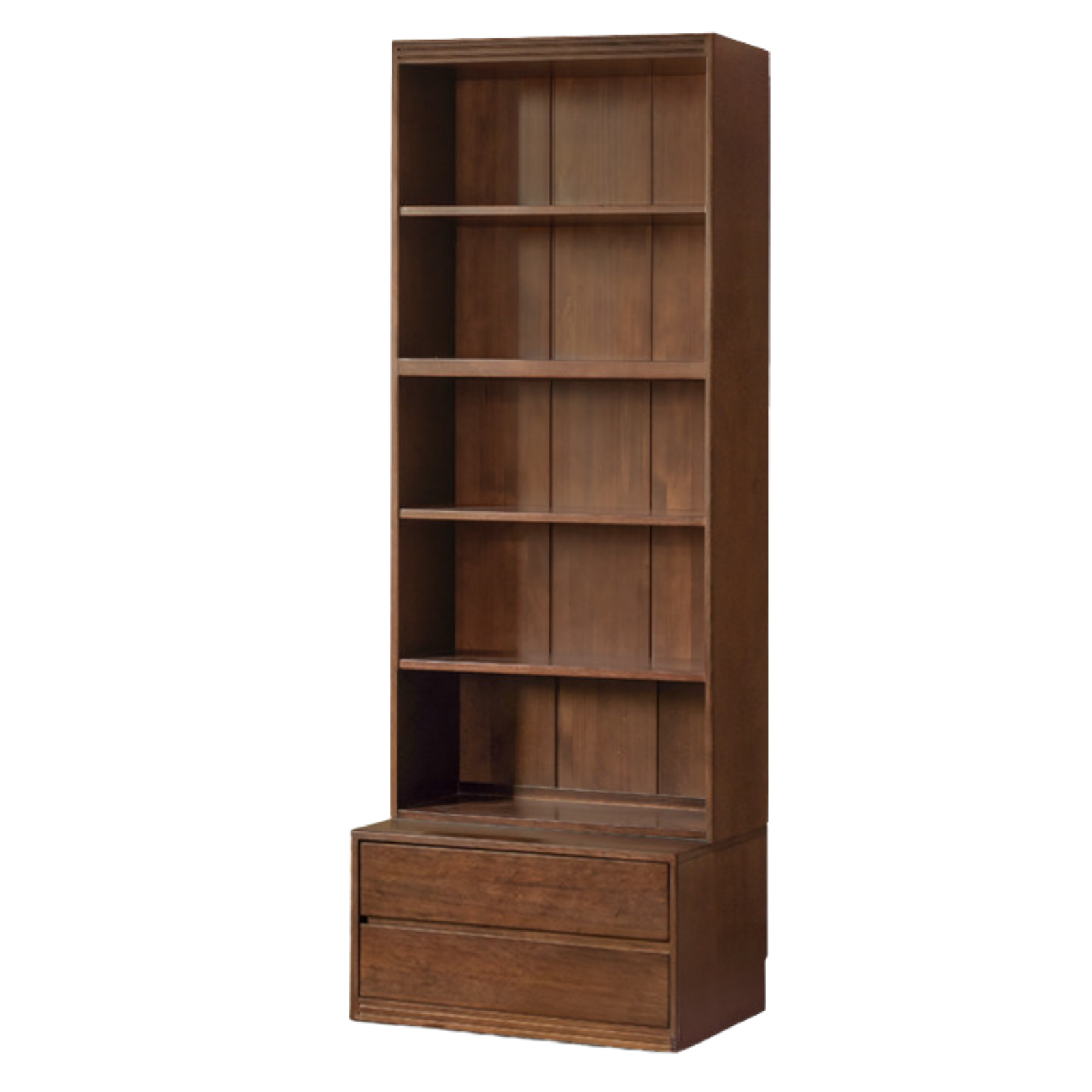 Solid Longan Hardwood, Ash Solid Wood Bookcase with Floor-to-Deck and Wall-Mounted Display Cabinet