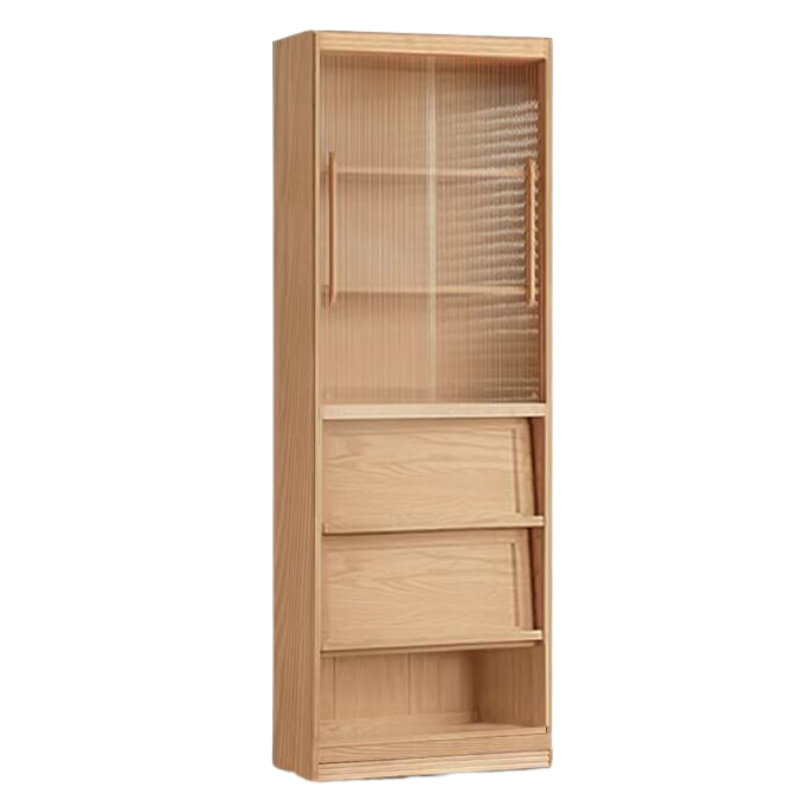 Ash, Oak Solid Wood Modern Combination Bookcase Integrated Card Seat