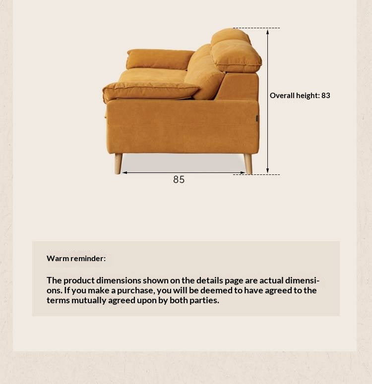 Deep Seat Sofa with Adjustable Headrest