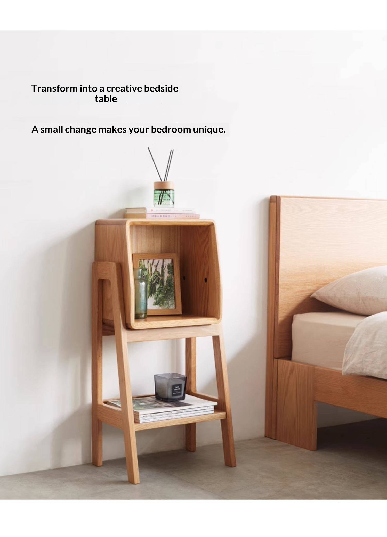 Oak Solid Wood Side Cabinet Combination.