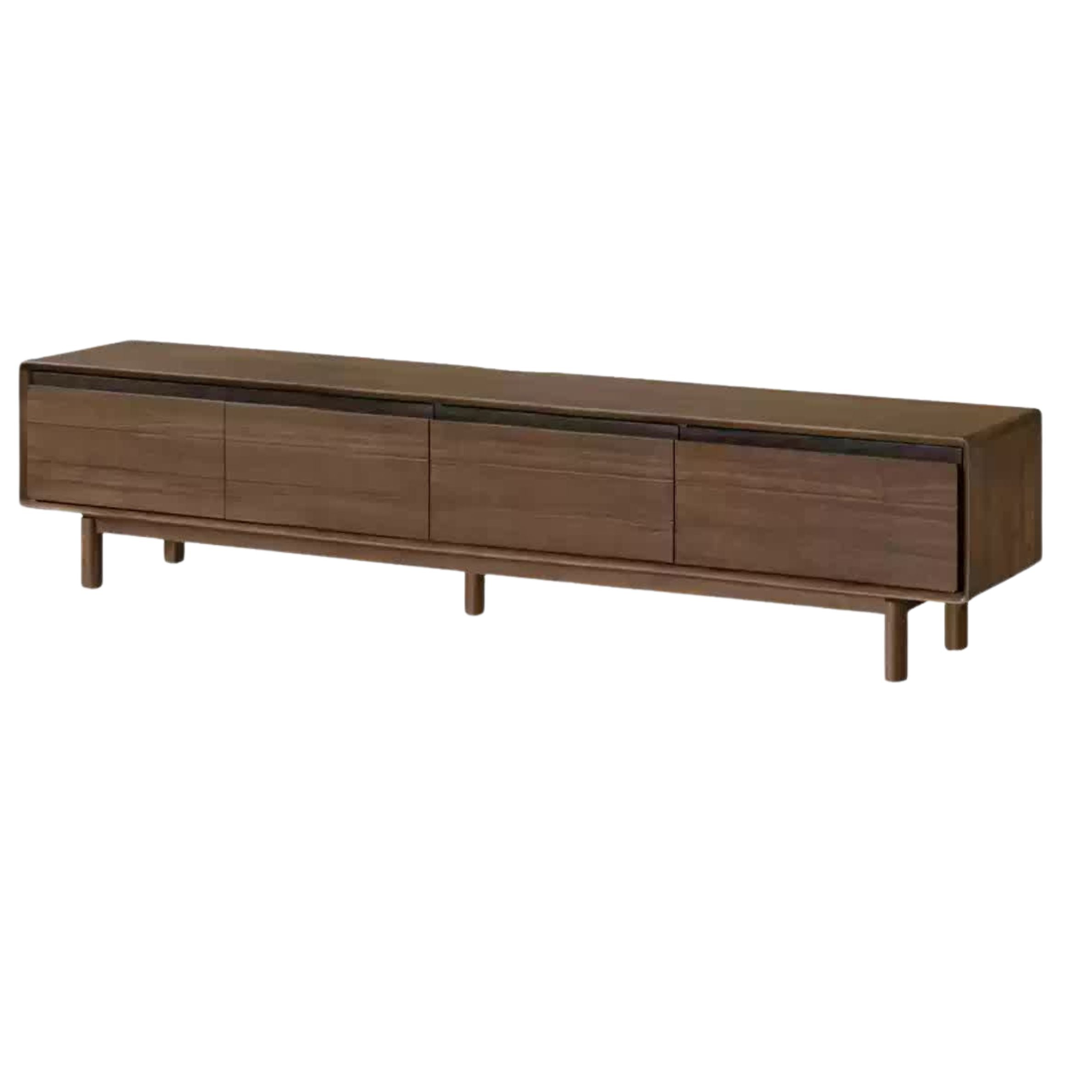 Black Walnut Solid Wood Floor Modern TV Cabinet