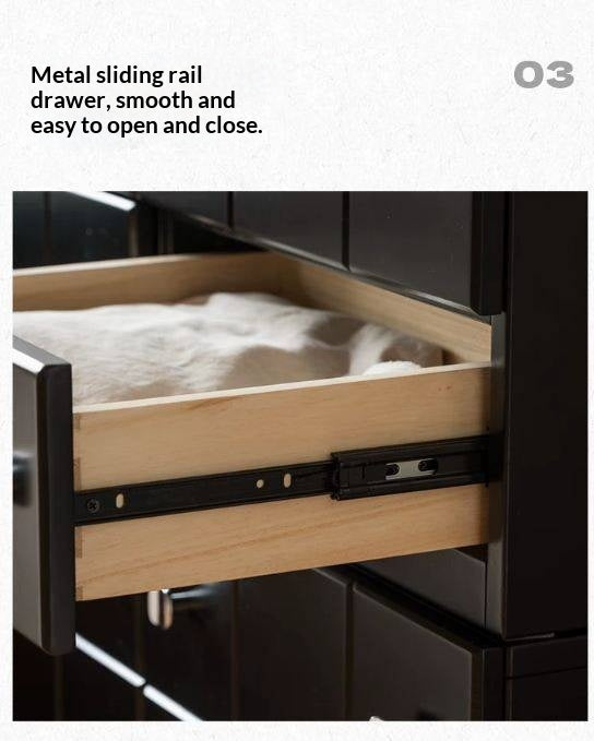 Solid RubberWood Retro Style Side Cabinets