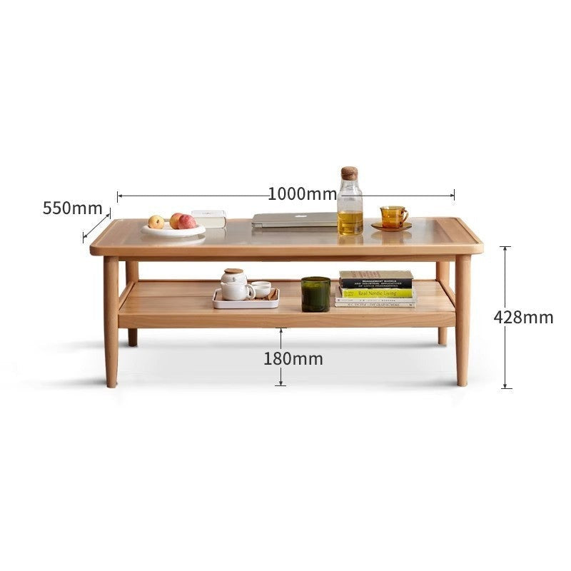 Beeech solid wood glass coffee table Nordic "