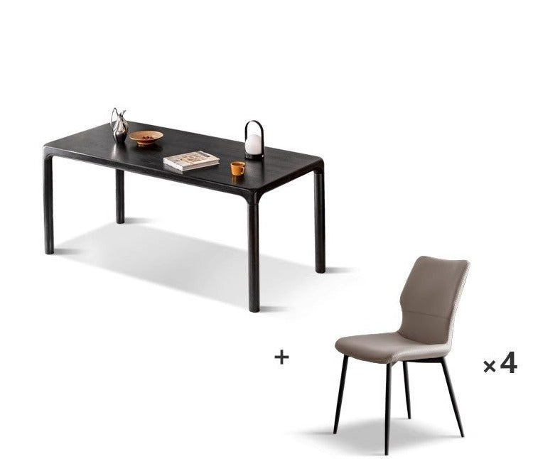 Black Nordic Ash solid wood Dining table "