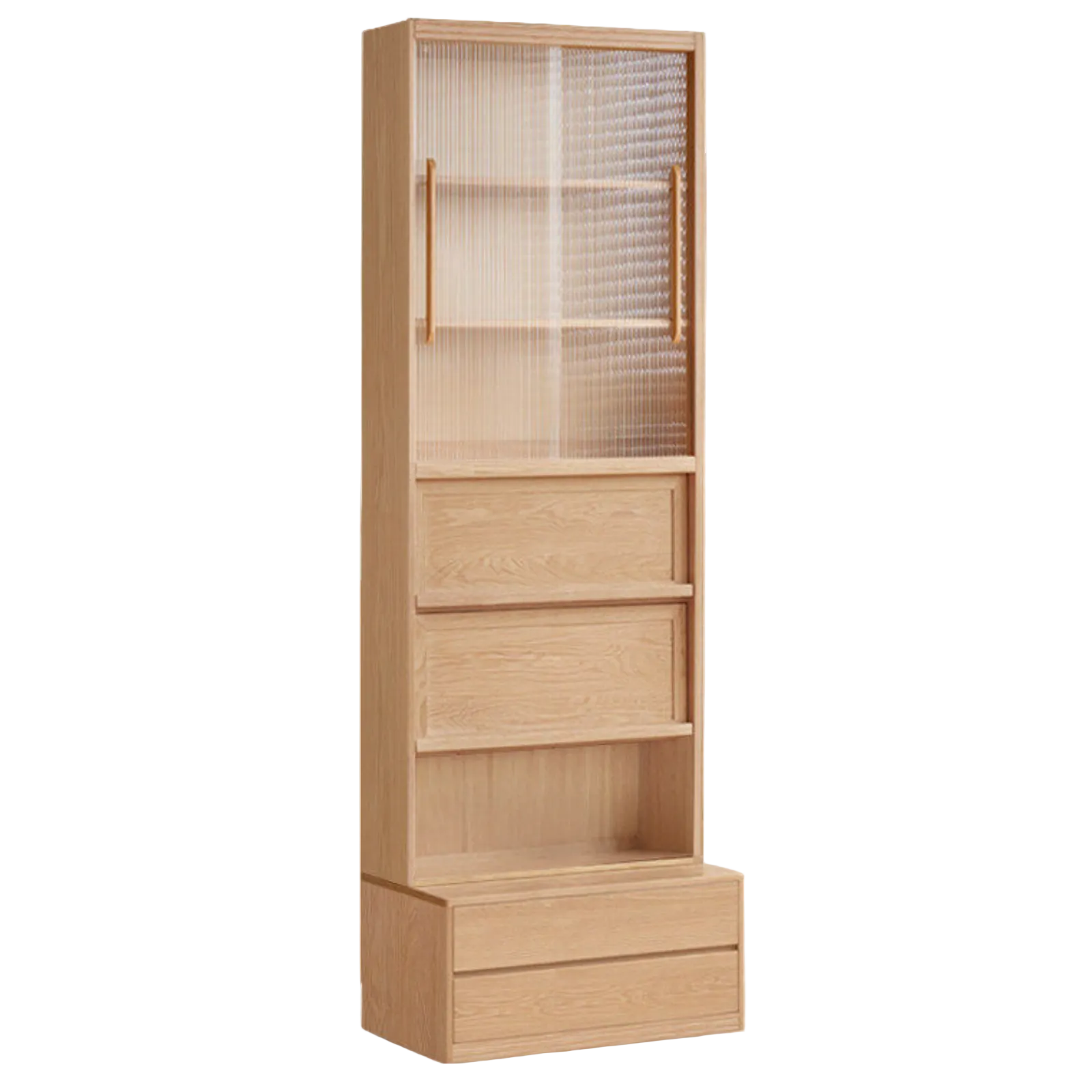 Ash Solid Wood Wall-Mounted Bookcase with Integrated Study Shelf