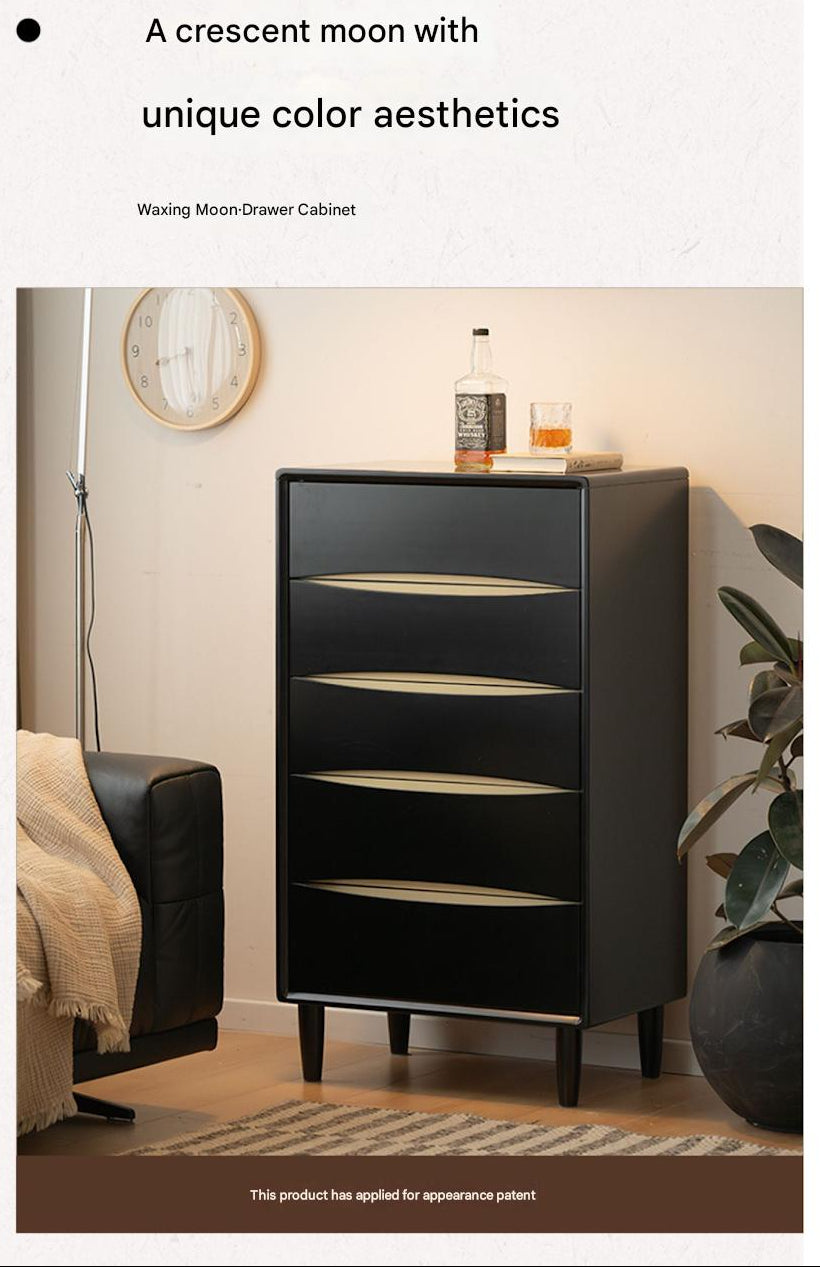 Solid Rubberwood Modern Drawer Cabinet.