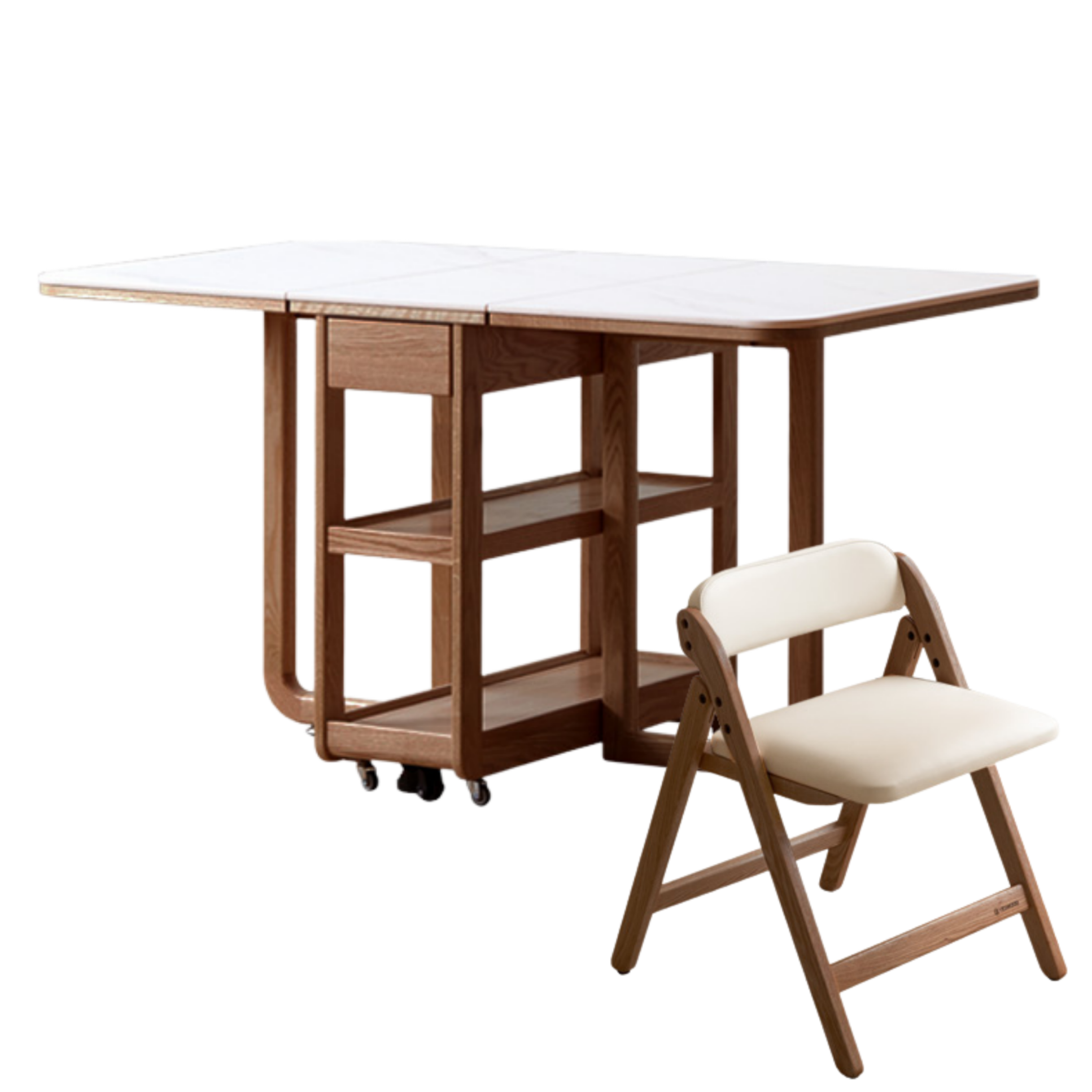 Oak Solid Wood Folding Rock Dining Table