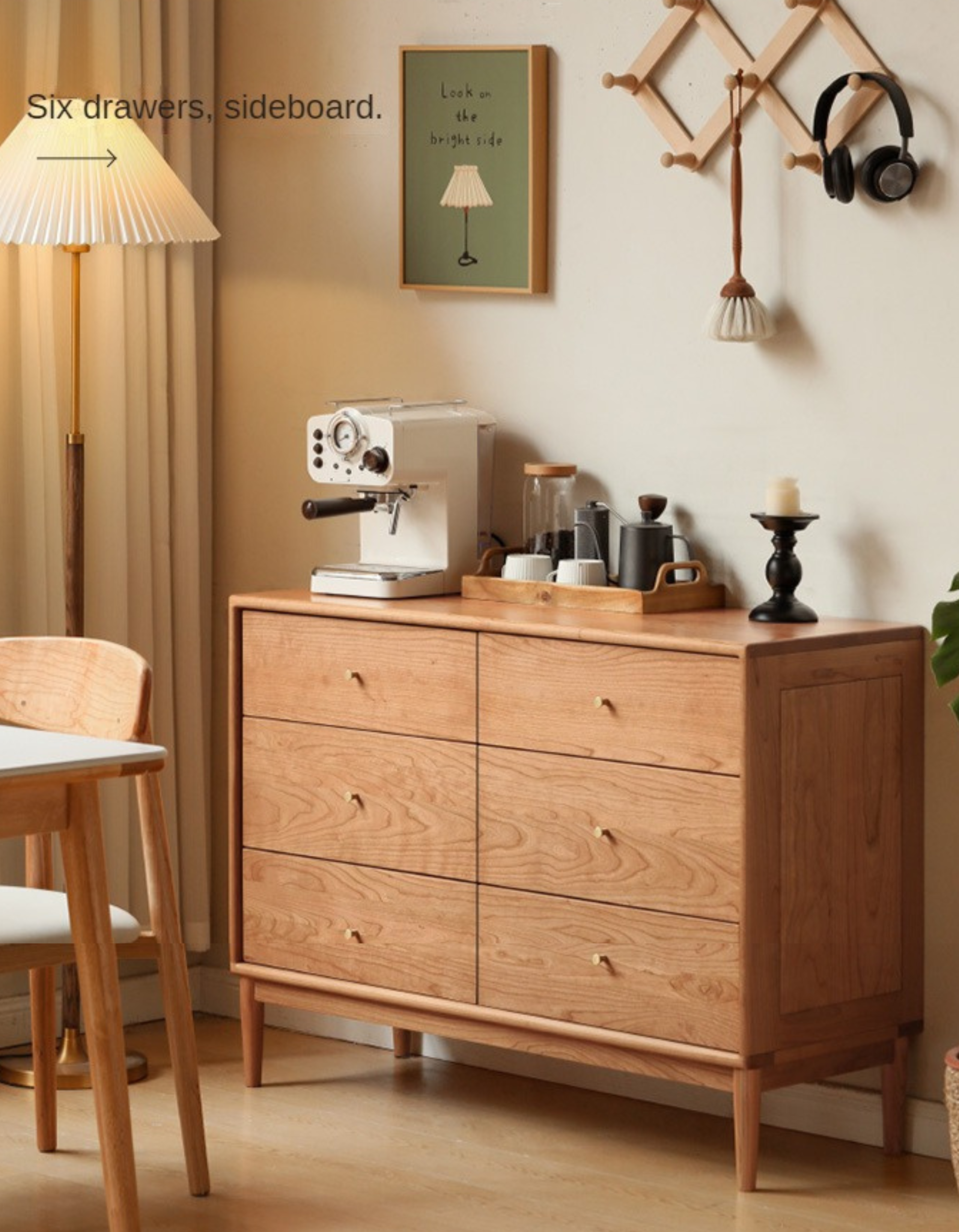 Cherry Wood Chest of Drawers: